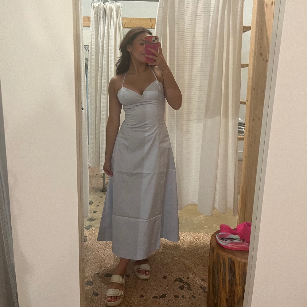 KHY poplin low back midi dress